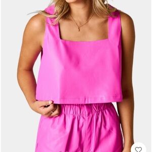 Buddy Love pink vegan leather crop XL